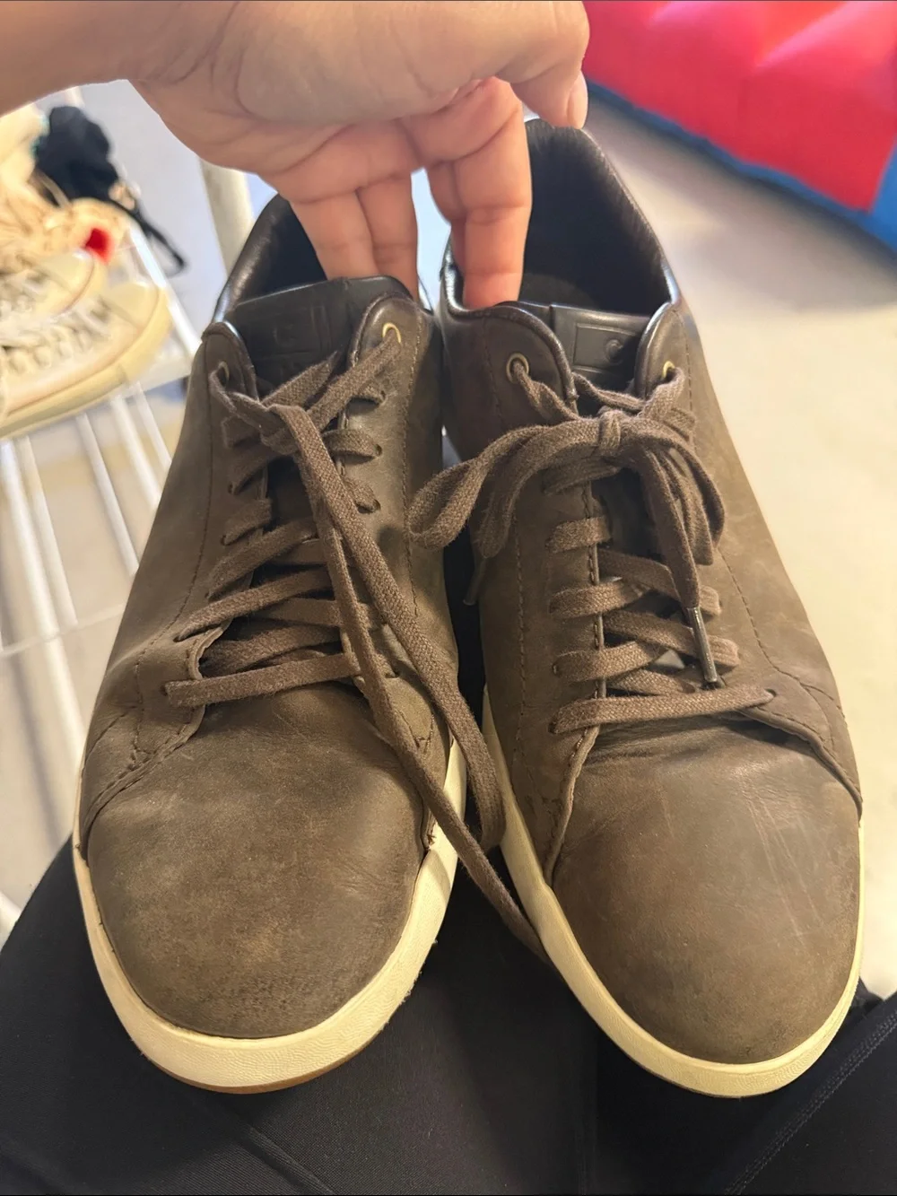 Cole Haan Men's Suede Sneaker in Brown with White Sole